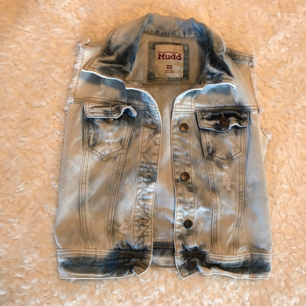 Denim MUDD distressed vest